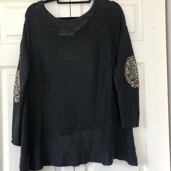 LF sweater with sequin elbow patches - Picture 3 of 4